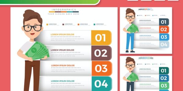 Banner image of Premium Businessman Infographic Design  Free Download