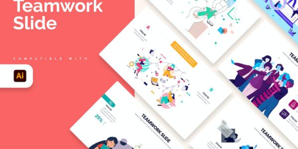 Banner image of Premium Business Teamwork Illustrator Infographics  Free Download