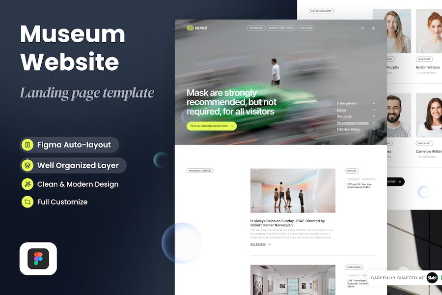 Banner image of Premium Musi-e Museum Landing Page  Free Download