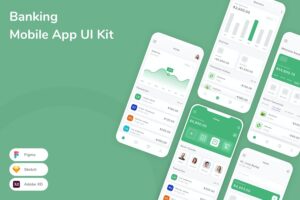 Banner image of Premium Banking Mobile App UI Kit  Free Download