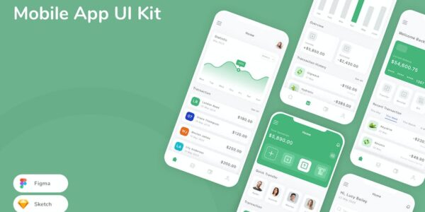 Banner image of Premium Banking Mobile App UI Kit  Free Download