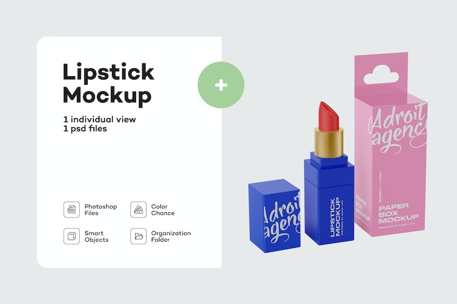 Banner image of Premium Pened Square Lipstick Tube w/ Box Mockup  Free Download