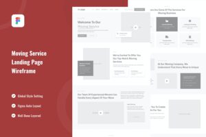 Banner image of Premium Moving Service Landing Page Wireframe  Free Download