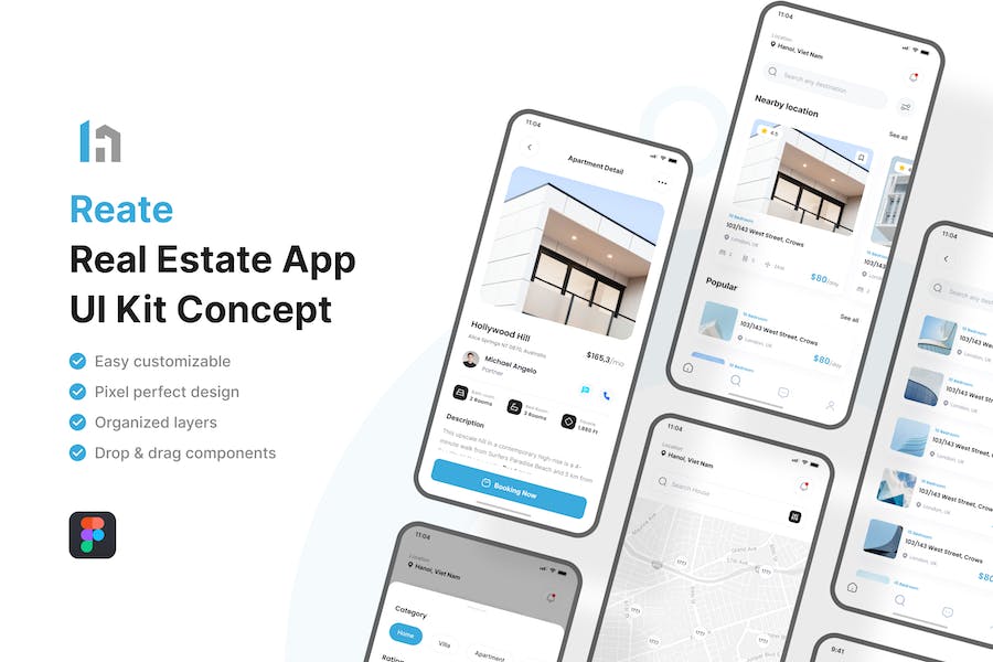 Banner image of Premium Create Real Estate Mobile App UI Kit  Free Download