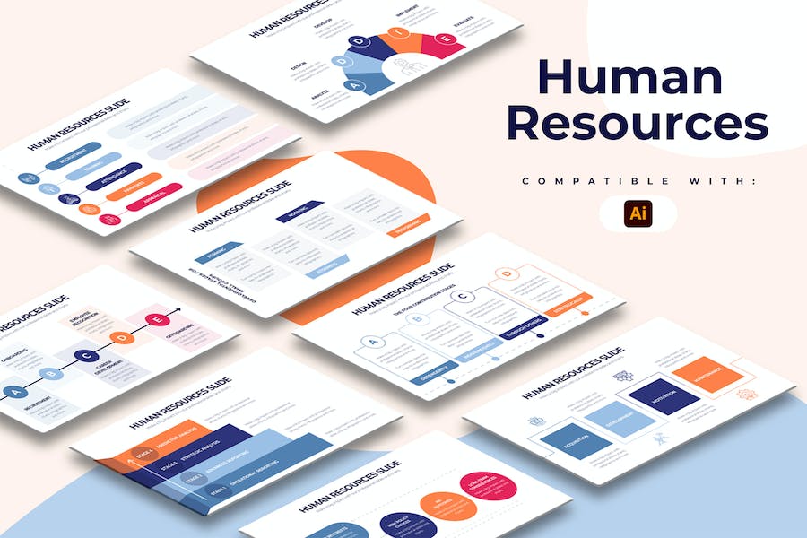 Banner image of Premium Business Human Resources Illustrator Infographics  Free Download