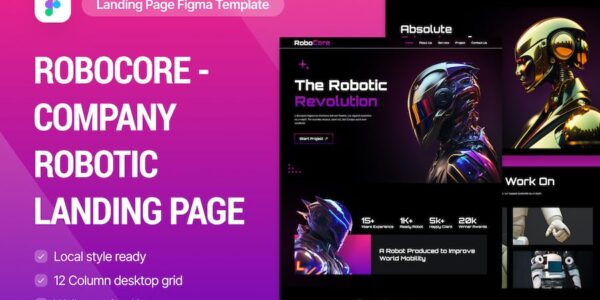 Banner image of Premium Robocore â Robotic Landing Page  Free Download