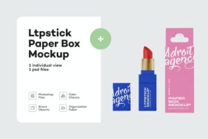 Banner image of Premium Pened Square Lipstick Tube W/ Box Mockup  Free Download