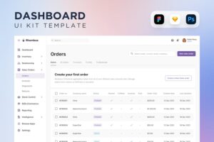 Banner image of Premium Sales Order E-Commerce Dashboard UI Kit  Free Download