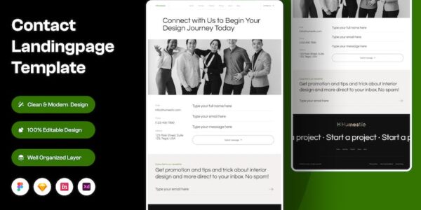 Banner image of Premium Contact Landing Page  Free Download