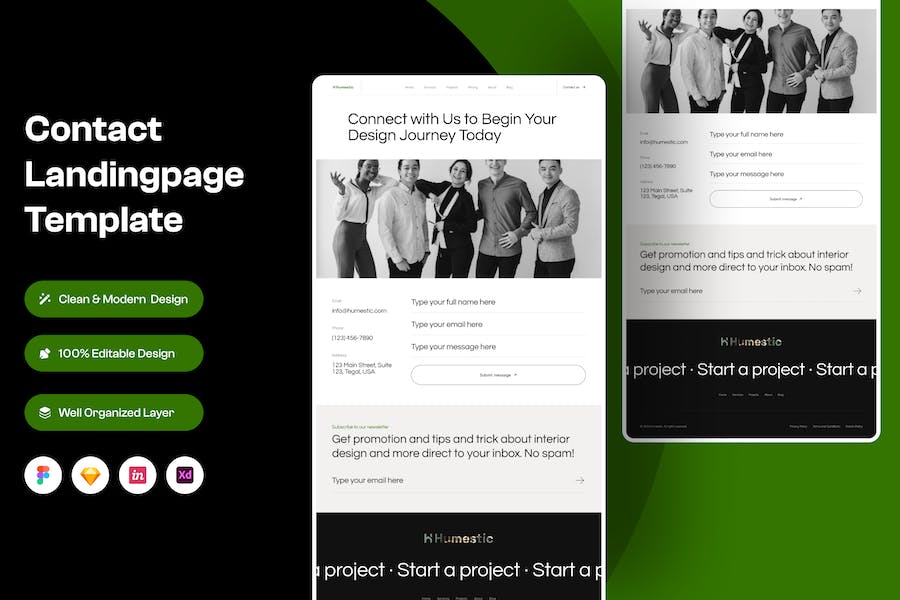 Banner image of Premium Contact Landing Page  Free Download