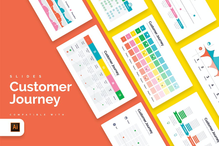 Banner image of Premium Marketing Customer Journey Illustrator Infographic  Free Download