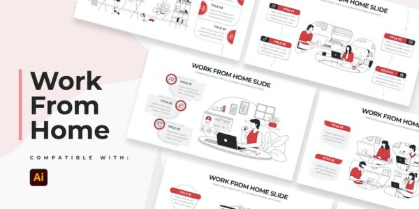 Banner image of Premium Business Work From Home Illustrator Infographics  Free Download