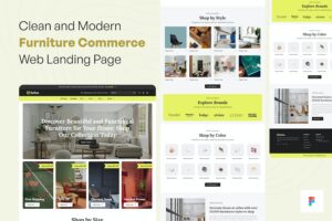 Banner image of Premium Clean and Modern Furniture Commerce Web Landing Page  Free Download