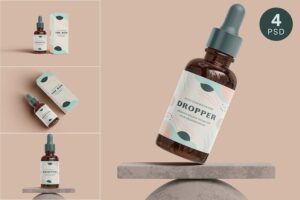 Banner image of Premium Dropper Bottle Mockup with Box  Free Download