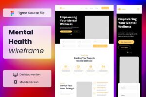 Banner image of Premium Mental Health Wireframe Website  Free Download