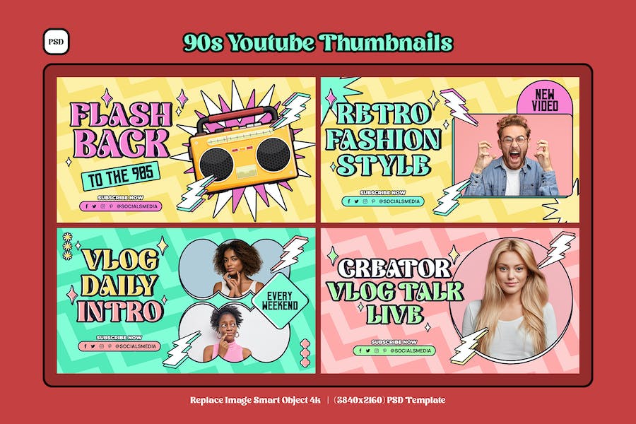 Banner image of Premium 90s YouTube Thumbnails  Free Download