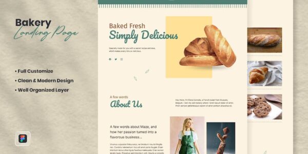 Banner image of Premium Bakery Landing Page Maze  Free Download