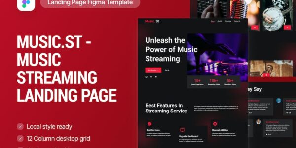 Banner image of Premium Musicst Music Streaming Landing Page  Free Download