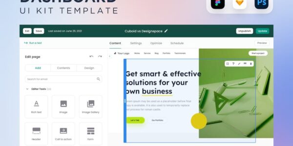 Banner image of Premium Web Design Editor UI Kit  Free Download