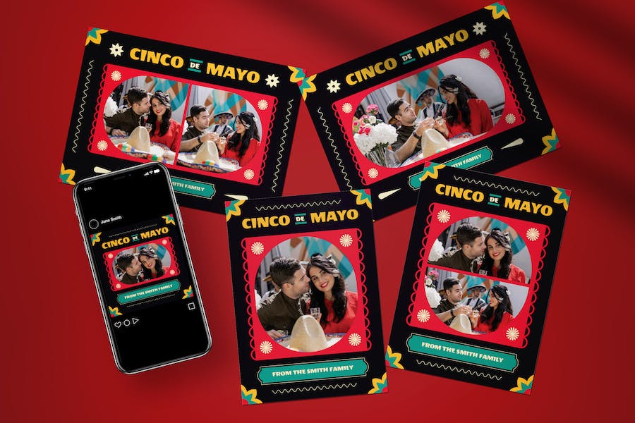 Banner image of Premium Cinco de Mayo Greeting Card Photobooth  Free Download