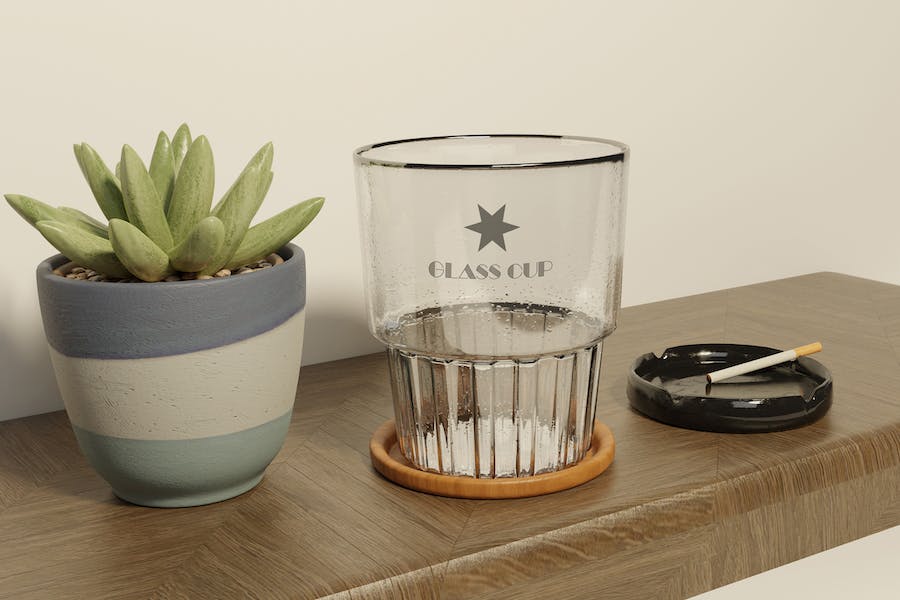 Banner image of Premium Glass Cup Mockup  Free Download