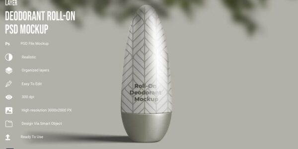 Banner image of Premium Deodorant Roll On PSD Mockup  Free Download