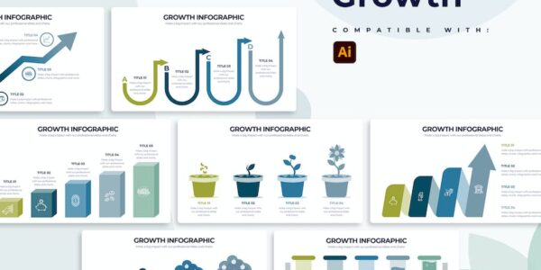 Banner image of Premium Business Growth Illustrator Infographics  Free Download