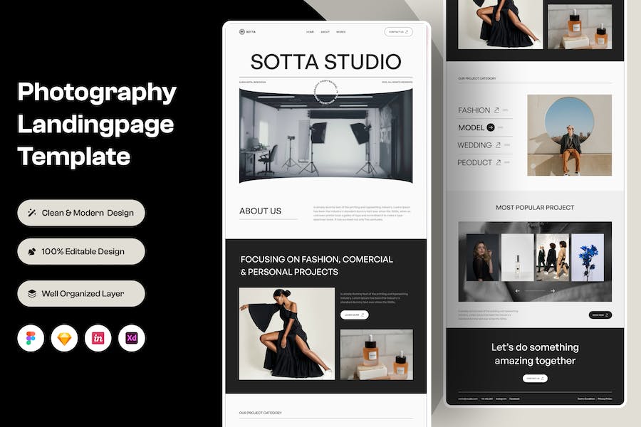 Banner image of Premium Photography Landing Page  Free Download