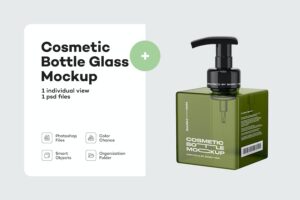 Banner image of Premium Green Cosmetic Bottle Mockup  Free Download