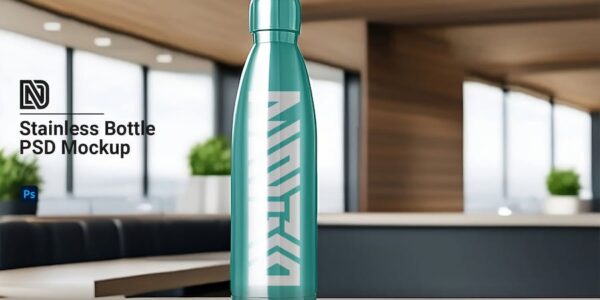 Banner image of Premium Stainless Bottle Mockup  Free Download