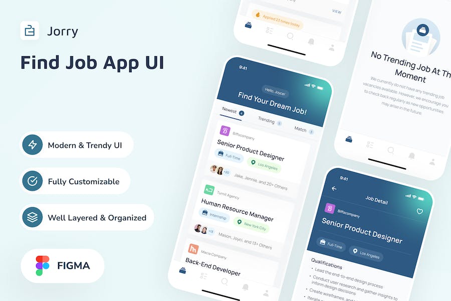 Banner image of Premium Jorry Job Finder App UI  Free Download