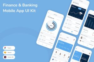 Banner image of Premium Finance & Banking Mobile App UI Kit  Free Download