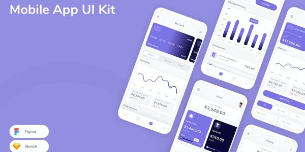 Banner image of Premium Finance Wallet Mobile App UI Kit  Free Download