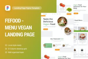 Banner image of Premium Fefood - Vegan Food Landing Page  Free Download