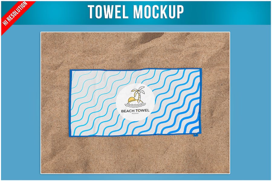 Banner image of Premium Rectangular Beach Towel Mockup  Free Download