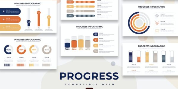 Banner image of Premium Business Progress Illustrator Infographics  Free Download