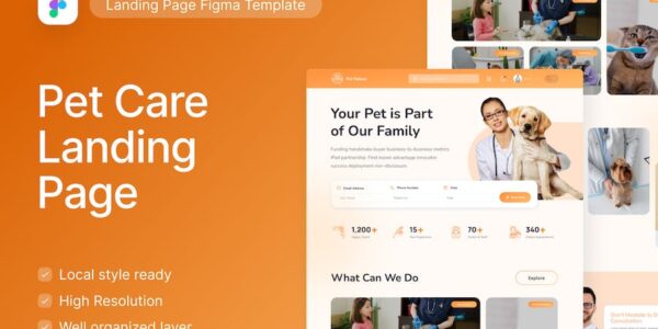 Banner image of Premium PetPalace - Pet Care and Animal Services Figma UI  Free Download