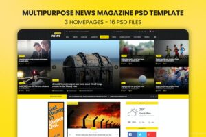 Banner image of Premium News Magazine PSD Template  Free Download