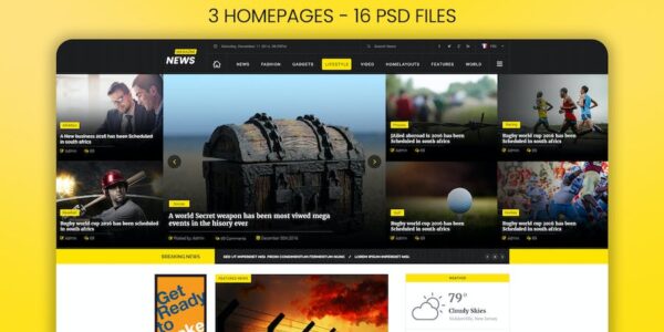 Banner image of Premium News Magazine PSD Template  Free Download