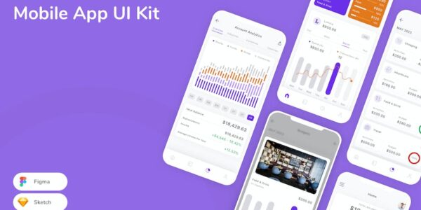 Banner image of Premium Money Manager Mobile App UI Kit  Free Download