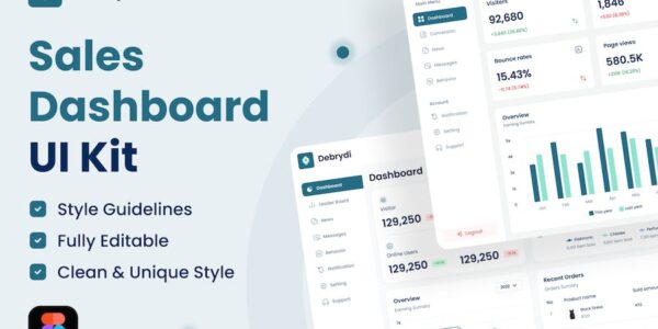 Banner image of Premium Debyrdi Sales Admin Dashboard Website UI Kit  Free Download