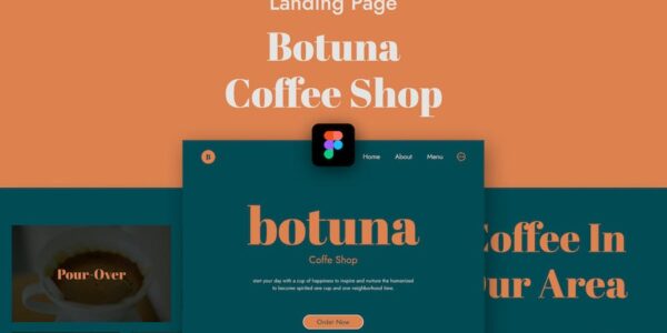 Banner image of Premium Botuna Green Coffee Shop Landing Page - Figma  Free Download