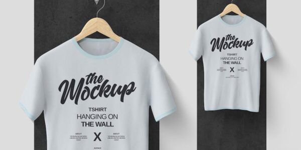 Banner image of Premium T-Shirt Hanging on the Wall Mockup  Free Download