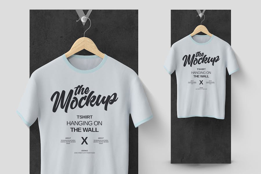 Banner image of Premium T-Shirt Hanging on the Wall Mockup  Free Download
