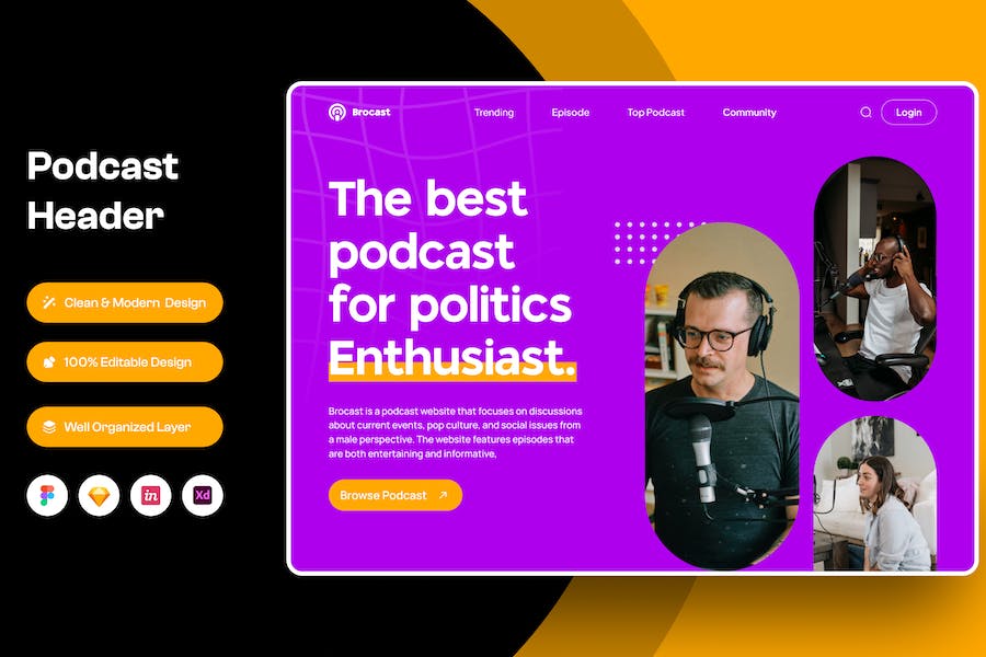 Banner image of Premium Podcast Hero Header Image  Free Download