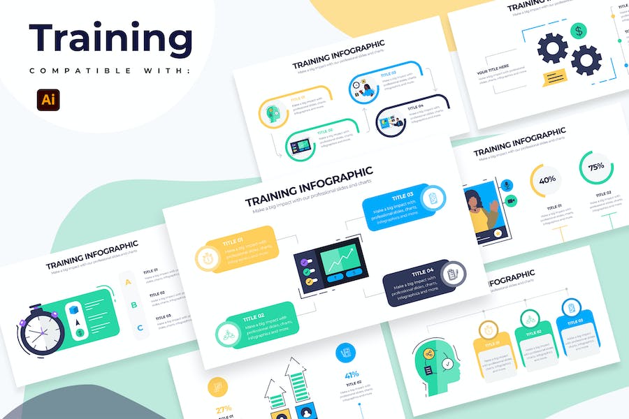 Banner image of Premium Business Training Illustrator Infographics  Free Download