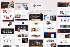 Banner image of Premium Plumer Plumber Repair Services Figma Template  Free Download