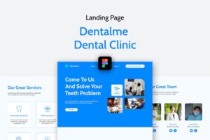 Banner image of Premium DentalMe Blue Dental Clinic Landing Page  Free Download