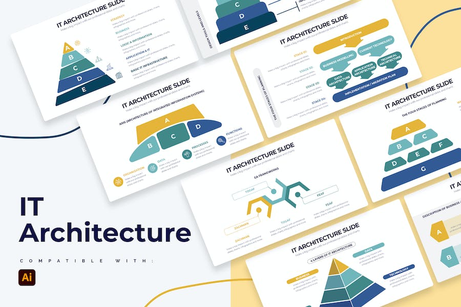 Banner image of Premium Business IT Architecture Illustrator Infographics  Free Download