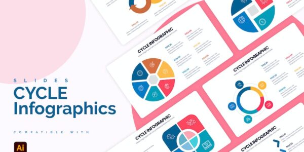 Banner image of Premium Business Cycle Illustrator Infographics  Free Download